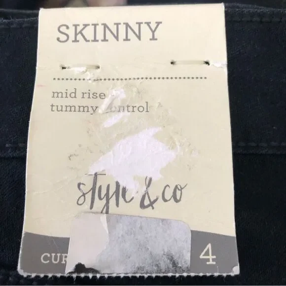 STYLE & CO. WOMEN'S JEANS CURVY SKINNY LEG RINSE WASH NEW MID RISE TUMMY CONTROL - Picture 10 of 14